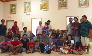 Some of the 117+ Lao and Cambodian Evacuees making temporary homes at Wat  Thammarattanaram in Broussard, Louisiana after their homes were flooded or destroyed by Hurricane Katrina